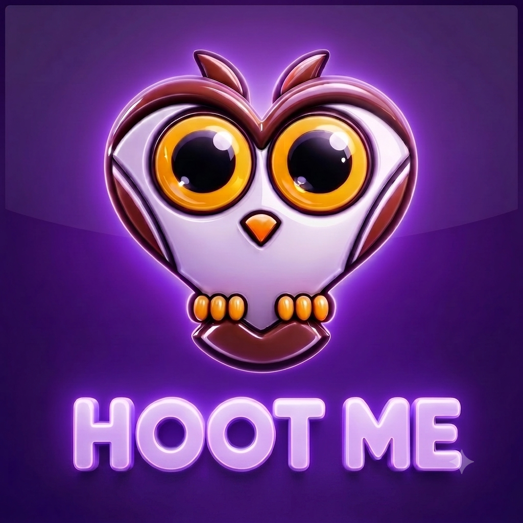 Hoot Me — owl mascot logo